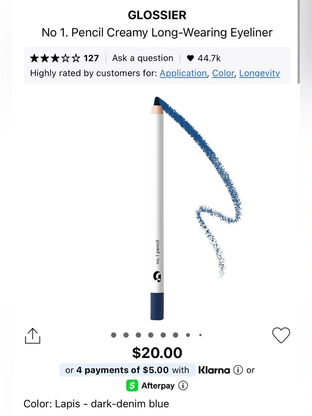 Set of 3 Eyeliners from Prada (Mahogany), Hourglass, (Forest), & Glossier (Lapis